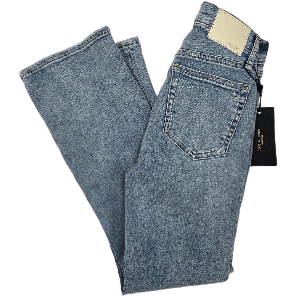 Rag & Bone Peyton Mid-Rise Ankle Bootcut Jeans in Summers Blue